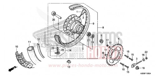 ROUE ARRIERE CRF125FE de 2014